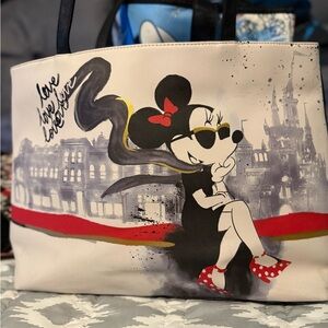 Disney Black and Red Tote Bag with Mickey Mouse Design